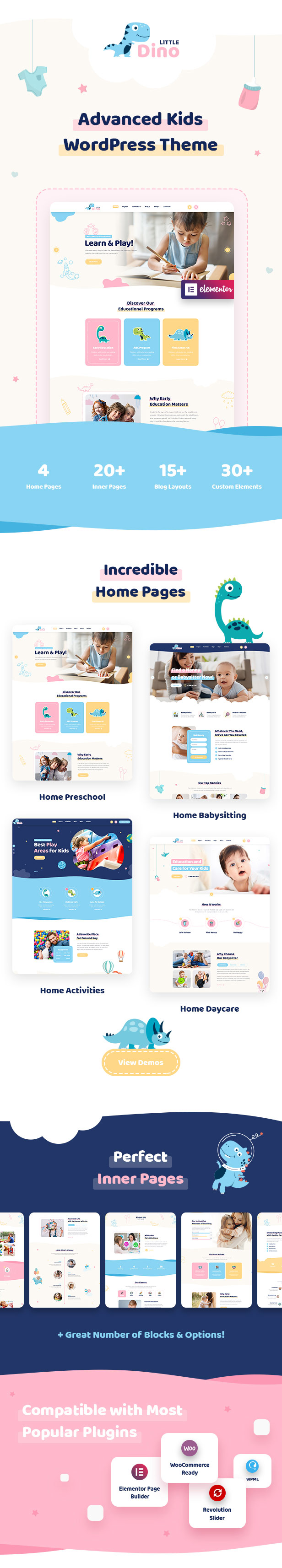 Littledino – Modern Kids WordPress Theme