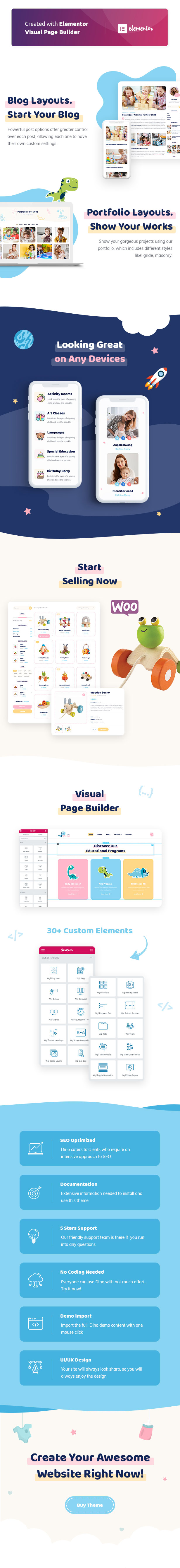 Littledino – Modern Kids WordPress Theme